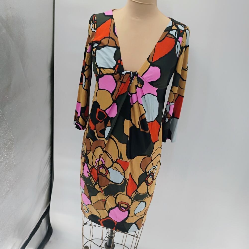 Diane von Furstenberg 100% Silk Jersey Multi Dress Sz 2 - Picture 8 of 16